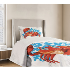 Cartoon Blue Coral Reef Bedspread Set