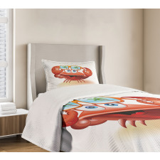 Comic Mascot Sunglasses Bedspread Set