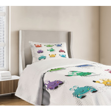 Cheery Cartoon Style Bedspread Set