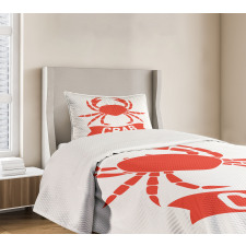 Shellfish Animal in Red Bedspread Set