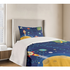 Racing in Cosmos Bedspread Set