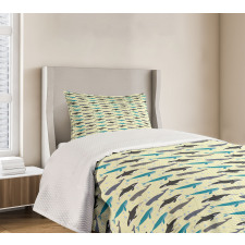 Swimming Mammals Yellow Bedspread Set