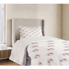 Kitty Faces Pink Hearts Bedspread Set