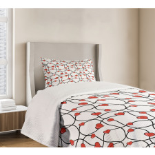 Geometric Hearts Bedspread Set