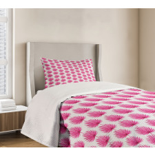 Watercolor Pink Leaves Bedspread Set