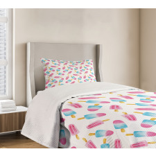 Watercolor Popsicles Bedspread Set