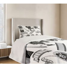 Greyscale Reel Bedspread Set