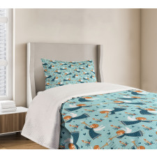 Winged Girl Trumpet Bedspread Set