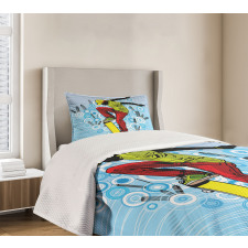 Teenager on Skateboard Bedspread Set