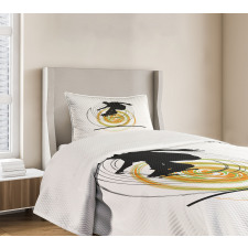 Skater Man Spiral Circles Bedspread Set