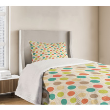 Colorful Circles Grungy Bedspread Set