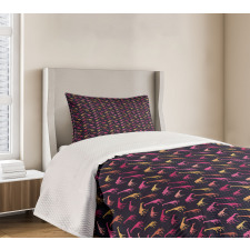 Dots Color Silhouettes Bedspread Set