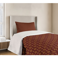 Dotted Flowers Pattern Bedspread Set