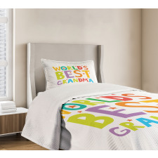 Cartoon Style Lettering Bedspread Set