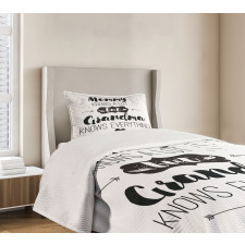 Arrows and Heart Motif Bedspread Set