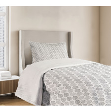 Greyscale Foliage Design Bedspread Set