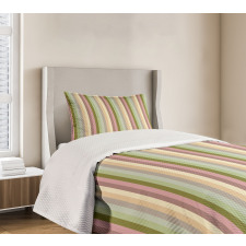 Pastel Colored Bands Bedspread Set