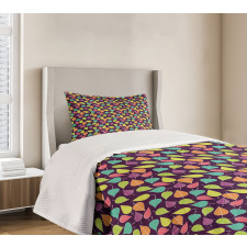 Fall Season Foliage Bedspread Set