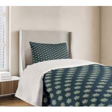 Damask Swirls Leaves Bedspread Set