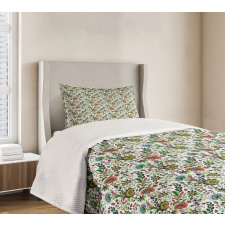 Foliage Leaf Spring Season Bedspread Set