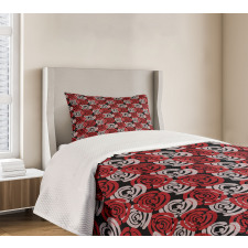 Digital Featured Rose Bedspread Set