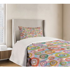 Hippie Colorful Circles Bedspread Set