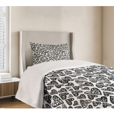 Romantic Hearts Pattern Bedspread Set