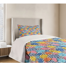 Exotic Foliage Stripes Bedspread Set