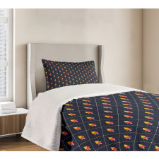 Pine Trees Checkered Bedspread Set