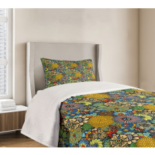 Whimsical Florist Doodle Bedspread Set