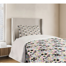 Colorful Dots Scribbles Bedspread Set