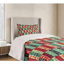 Colorful Squares Bedspread Set