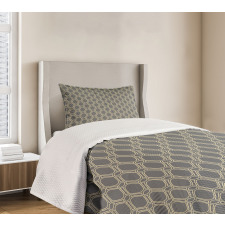 Oval Shapes Stripes Bedspread Set