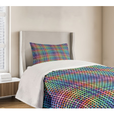 Crossed Stripes Design Bedspread Set