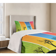 Colorful Banners Autumn Bedspread Set