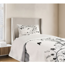 Curves Swirls Bird Bedspread Set