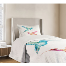 Colorful Hummingbird Bedspread Set