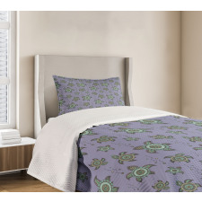 Abstract Marine Animals Bedspread Set