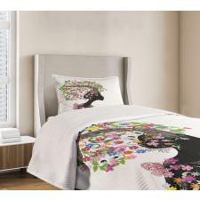 Floral Woman Bedspread Set