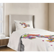 Foliage Butterfly Bedspread Set