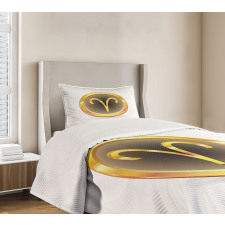 Yellow Round Sign Bedspread Set