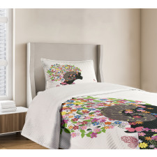 Girl with Flowers Bedspread Set