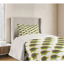 Spring Sunflower Sketch Bedspread Set