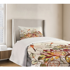 Flower Field Dragonfly Bedspread Set