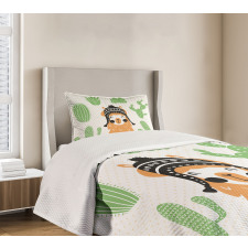 Llama in Hat Smiling Bedspread Set