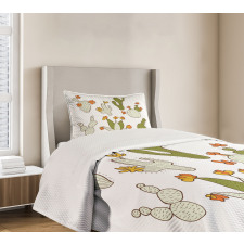 Doodle Cacti Flora Bedspread Set