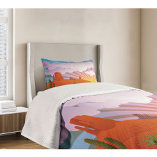 Abstract Desert Sunset Bedspread Set