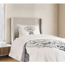 Doodle Paisley Design Bedspread Set