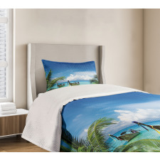 Palm Beach Fishing Boats Bedspread Set