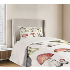 Hand Drawn Fungus Bedspread Set